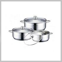 BERGHOME LINE - 6 RÉSZES ROZSDAMENTES LÁBAS KÉSZLET (20CM, 22CM, 24 CM) - BL-1331