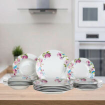 Porcelán tányérkészlet PINK FLOWERS, 18 részes 60311123