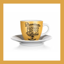 Kerámia csésze, csészealjjal FRESH MORNING COFFEE 90ml, arany 60325052