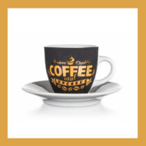 Kerámia csésze, csészealjjal FRESH MORNING COFFEE 90ml,  60325053