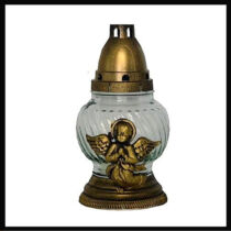 Z-159 Angyalkás gömb üvegmécses arany 20cm  35820