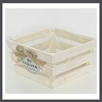 Fa kaspó kocka natúr masnis 25x25x14cm 232-W-207/L
