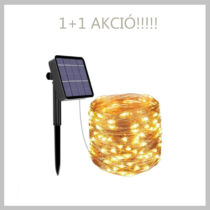 Solar Napelemes Melegfehér Kerti Fényfüzér 10 m KE23-480 1+1 AKCIÓ!