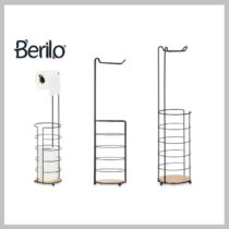 BERILO bambusz fém WC papír tartó 91006