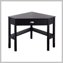 Sarok íróasztal fiókkal, polcokkal fekete HOP1001548