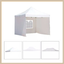 Pavilon ponyva tető + oldalfal, fehér, 2,9m x 2,9m 1001074