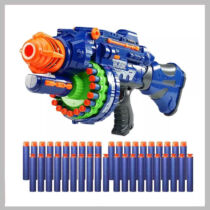 Játékfegyver hanggal kék, ajándék töltény szettel 1001112