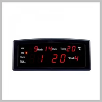 Digitális óra LED piros, dátum, riasztás, hőmérséklet kijelzéssel  VOLT868R