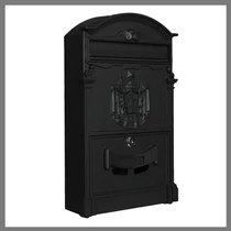 Postaláda 400x255x90mm, alumínium előlap, fekete HMB2540AB