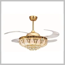 Luxury Crystal Light mennyezeti lámpa ventilátor funkcióval , távirányítóval  