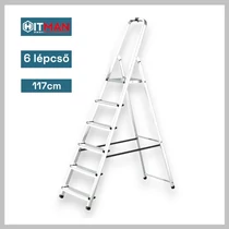 Hitman  Egyoldalas Aluminium Létra, 117 cm Magas, 6 Lépcsőfokos, 125 kg HT-NIL-6484 