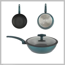 Perfect Home Sea Line tapadásmentes alumínium Wok üvegfedővel 28cm indukciós 15811