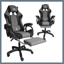STRIKE forgatható gamer szék lábtartóval szürke KO40SZ