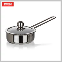 BANQUET Rozsdamentes acél serpenyő PICCOLO 14 x 5 cm, 0,75 l, fedővel 48721014