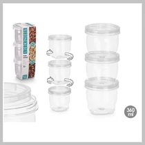 LEKNES  3 műanyag befőttesüveg készlet 360ml 10658