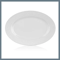 BANQUET DIAMOND LINE ovális kerámia tányér, 34,5 x 24,2 cm, fehér 60322123