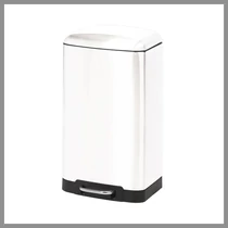 Dupla pedálos szemetes, 20 literes – fém, fehér 34606