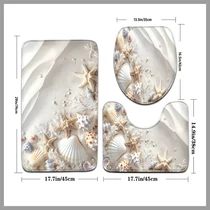 3 darabos Ocean Series fürdőszobai szett - WC-fedél és lábtörlő 601099852409539