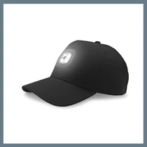 Baseball sapka újratölthető LED lámpával - Fekete SLH6803