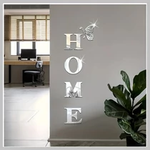 3D 'HOME' modern tükör fali dekorációs készlet 5 részes  YD448707
