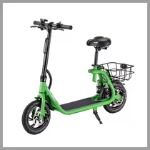 Elektromos Roller levehető üléssel, kosárral - Zöld holm5700