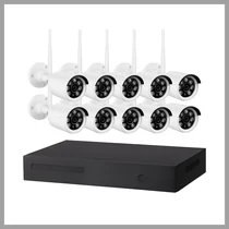 8 kamerás biztonsági kamerarendszer HD, 4K, vezeték nélküli WIFI-8