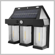 Kültéri napelemes fali lámpa mozgásérzékelővel – 3 LED BK-618-3