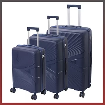 Leziter TraveLux Endure gurulós bőrönd 3 részes szett kék LTREBS-BLU