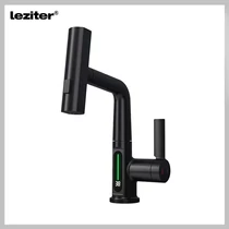 LEZITER Mara mosogató csaptelep multifunkciós fejjel, kijelzővel fekete ZS-7020-BL