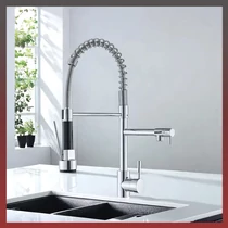Konyhai mosogató csaptelep zuhanyzóval ezüst LW809534-E