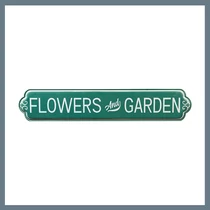 Fémtábla 80x15cm - Flowers and Garden felirat 92762