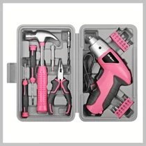 Kompakt 3.6V-os Elektromos Szerszámkészlet Tárolódobozzal Pink LR666726-P