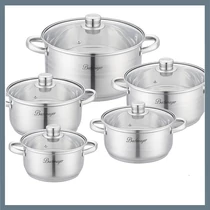 Bachmayer 10 részes rozsdamentes acél edénykészlet BM-3010