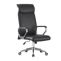 Ergonomikus Irodai Szék – Ökobőr  Krómozott Lábazat, Állítható Magasság 9024H