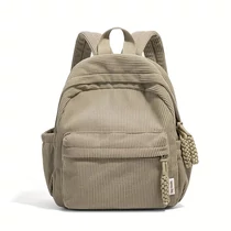 Kordbársony  hátizsák – több zsebbel, modern stílusban khaki AA342667-k