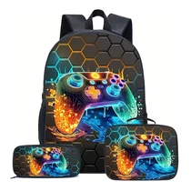 Neon Gamer 3 részes táska szett – Hátizsák, Ebédtáska és Tolltartó EF2220153  