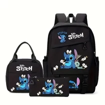 3 részes Stitch Rainbow Hátizsák szett – Fekete QJ1757416-F