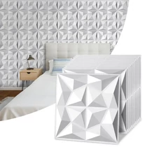 3D falpanel szett – csillagfehér, PVC, 50 × 50 cm 12 db 15173XV32-csfh5