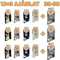 12+3 Női kutyás zokni 35-38 WP2226-2