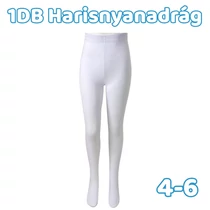 1db Gyerek pamut harisnyanadrág - Fehér 4-6 éves korig MGH8005-3