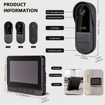 Videó kaputelefon szett – 170° nagylátószögű kamerával és kijelzővel UK1324614