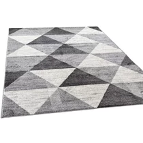 Torino Szőnyeg 4580 – Szürke/Fekete, Modern Mintás Szőnyeg 160 x 220 cm