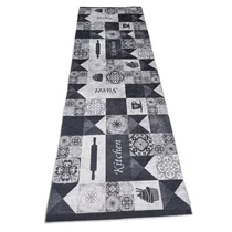 Konyhai Szőnyeg Fekete-fehér csempe mintával 60x180cm