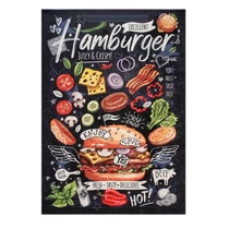 Konyhai Szőnyeg Hamburger mintával 80x150cm