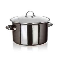 METALLIC Black zománcozott edény – 26 cm, 6 l, fedővel 13823461