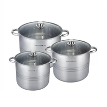 Berghome Line Inox Fazék Készlet (6 db) – 3 Rétegű Talp, Hatalmas Kapacitás BL-1473