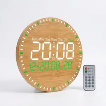 LED Bambusz Mintás Fali/Asztali Óra KL25-300