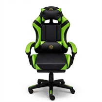 Prémium Gamer Szék Kihúzható Lábtartóval – Neon Zöld/Fekete GSZ01Z