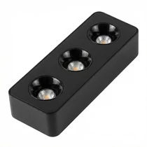 Modern Téglalap LED Mennyezeti Lámpa - 3-as Spot (Fekete) LEDS-06
