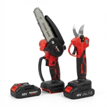 Magnit 48V Akkumulátoros Kerti Szett Mini Láncfűrész + Elektromos Metszőolló M-1012
